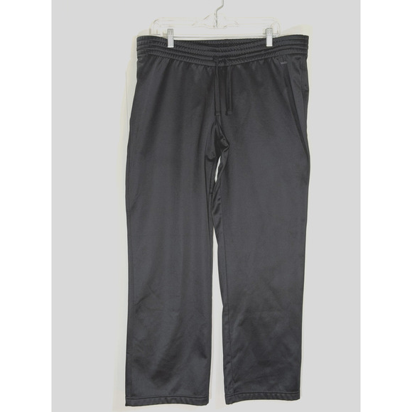 Reebok Pull On Track Pants Size XL Black Drawstring Waist Straight Leg Sweats - Picture 1 of 10